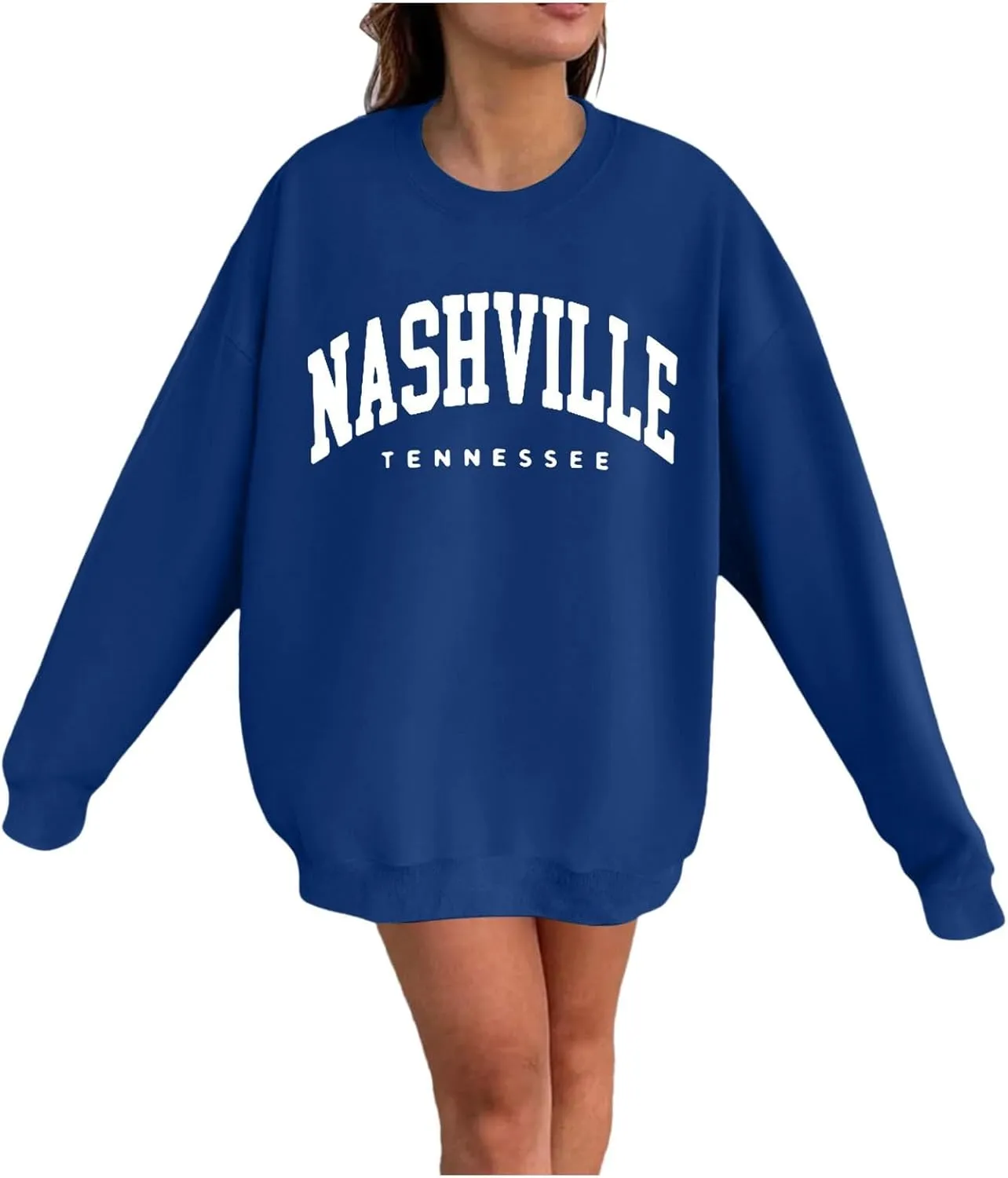 Women's Nashville Tennessee Country Sweatshirts Round Neck Workou Sports Sweaters Loose Fit Hoodies Essential Y2K