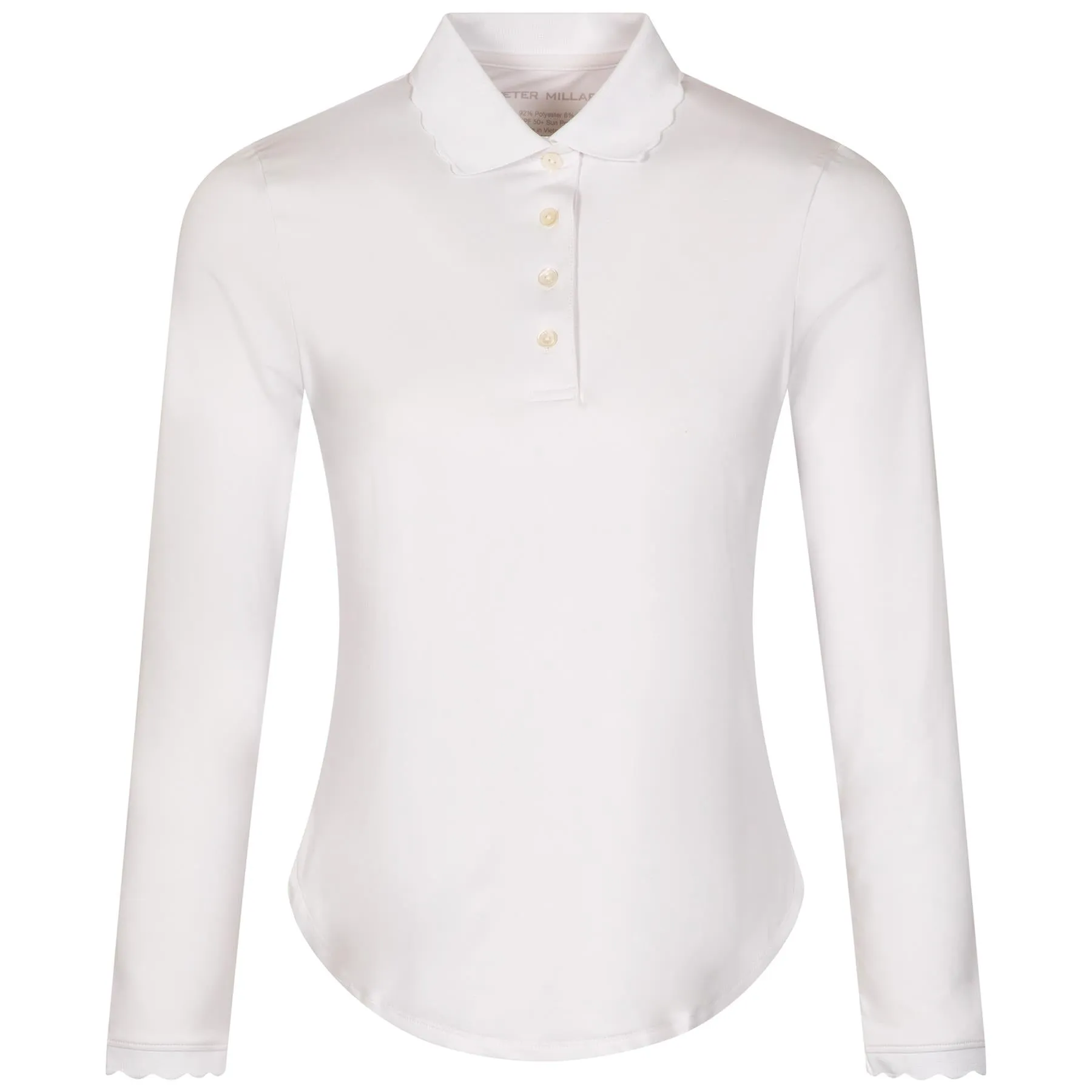 Womens Opal LS Stretch Jersey Polo White - SS24