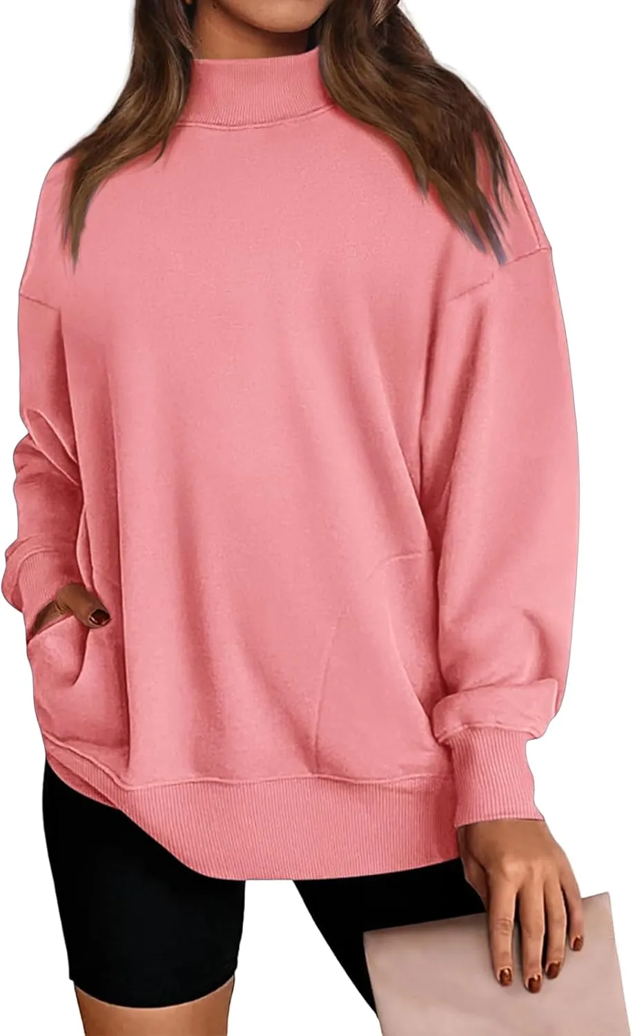 Womens Oversized Sweatshirts Turtleneck Pullover Long Sleeve Sweatshirt Casual Loose Tops Fall Fashion Outfits