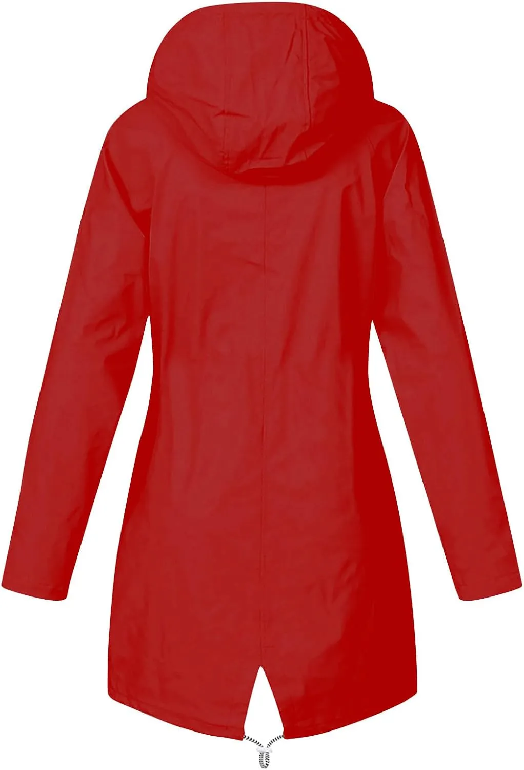 Women's Raincoat Windbreaker Zipper Hoodies Rain Jacket Waterproof Lightweight Outdoor Rain Coat Hooded Trench Coats