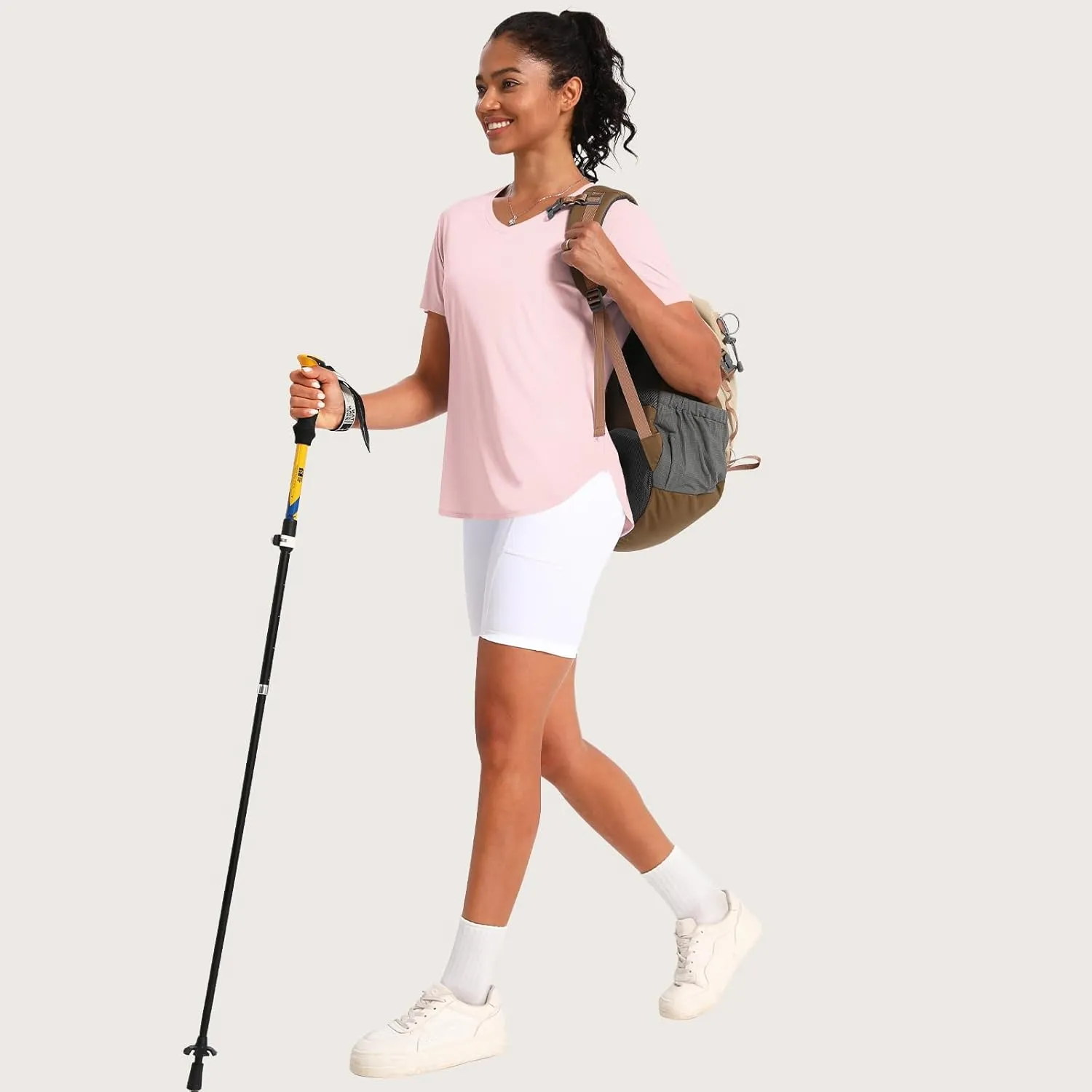 Women's Short Sleeve Shirts UPF 50  Sun Shirt V Neck Workout Tops UV Protection Shirts Lightweight