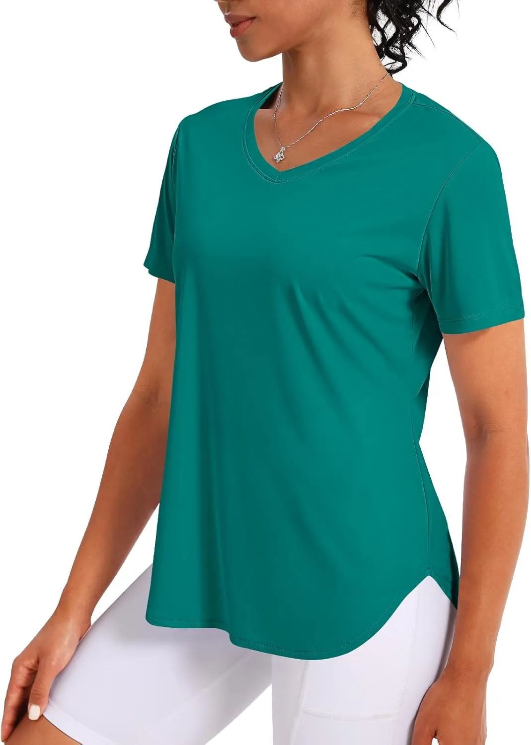 Women's Short Sleeve Shirts UPF 50  Sun Shirt V Neck Workout Tops UV Protection Shirts Lightweight