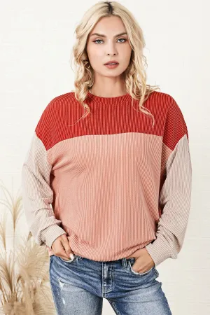 Women's Sophisticated Contrast Long-Sleeved Knitted Pullover Jumper | Ideal for Autumn/Winter