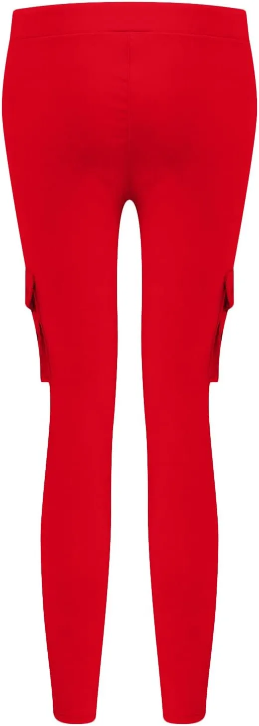 Women's Stretch Skinny Cargo Pants Casual High Waist Drawstring Cargo Joggers Butt Lift Pencil Trousers with Pockets