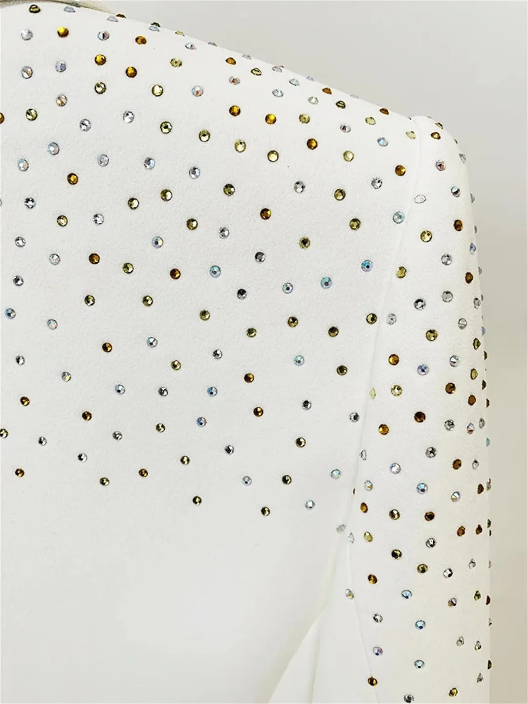 Women's Suit Jacket Slim Fit Single Button Rhinestone Diamonds Beaded Blazer Coat