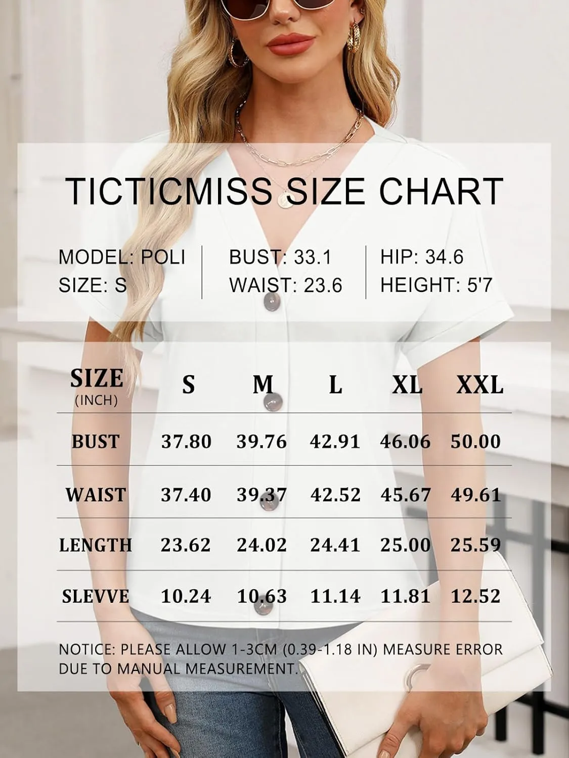 Womens Summer Tops Short Sleeve Button Down Shirts Casual V Neck T Shirts Trendy Tunic Tops