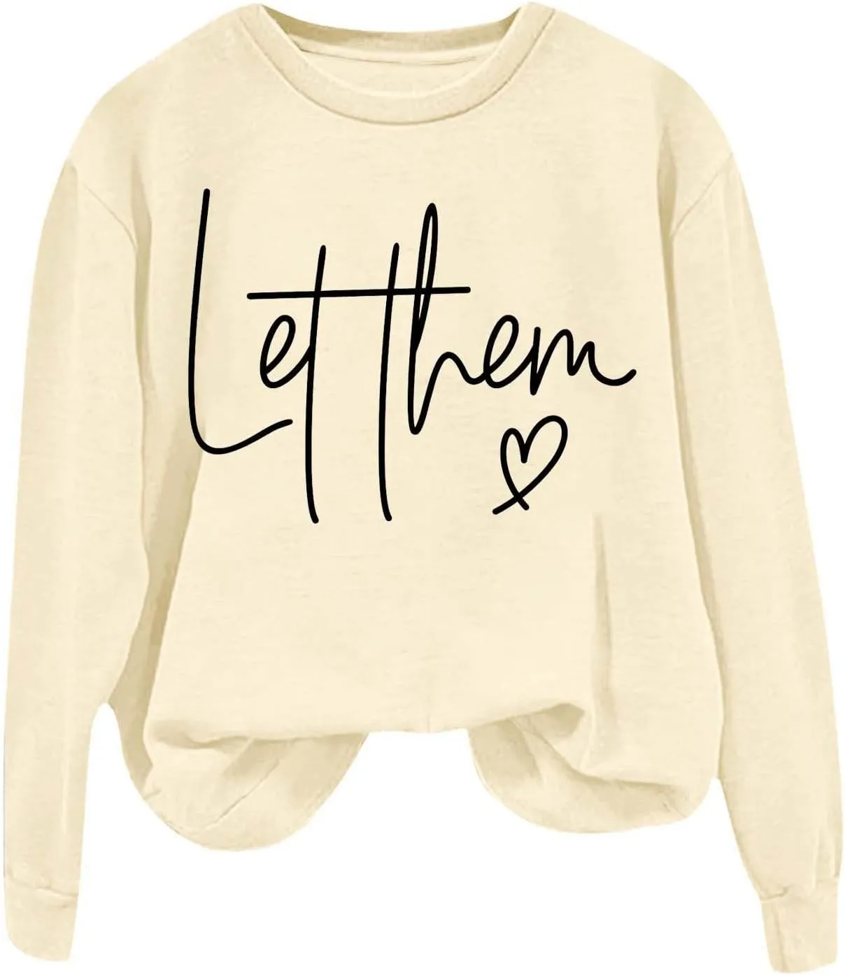 Womens Sweatshirts Casual Crew Neck Long Sleeve Pullover Tops Fashion 2024 Letter Print Oversized Hoodie Fall Clothes