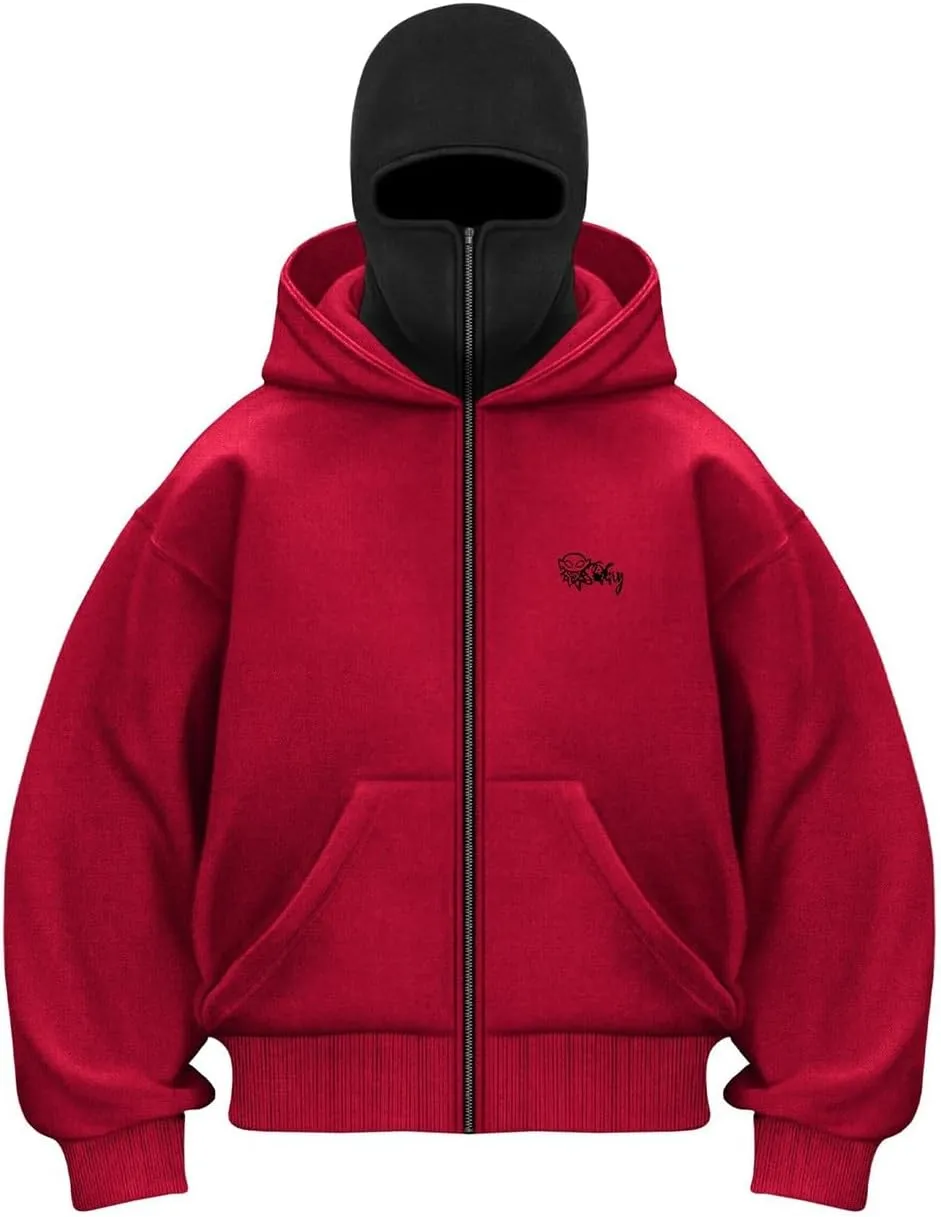 Women's Velvet Double Hat Sweatshirt Fashion Zip Up Hoodies Casual Long Sleeve Warm Hooded Shirt Winter Thermal Tops