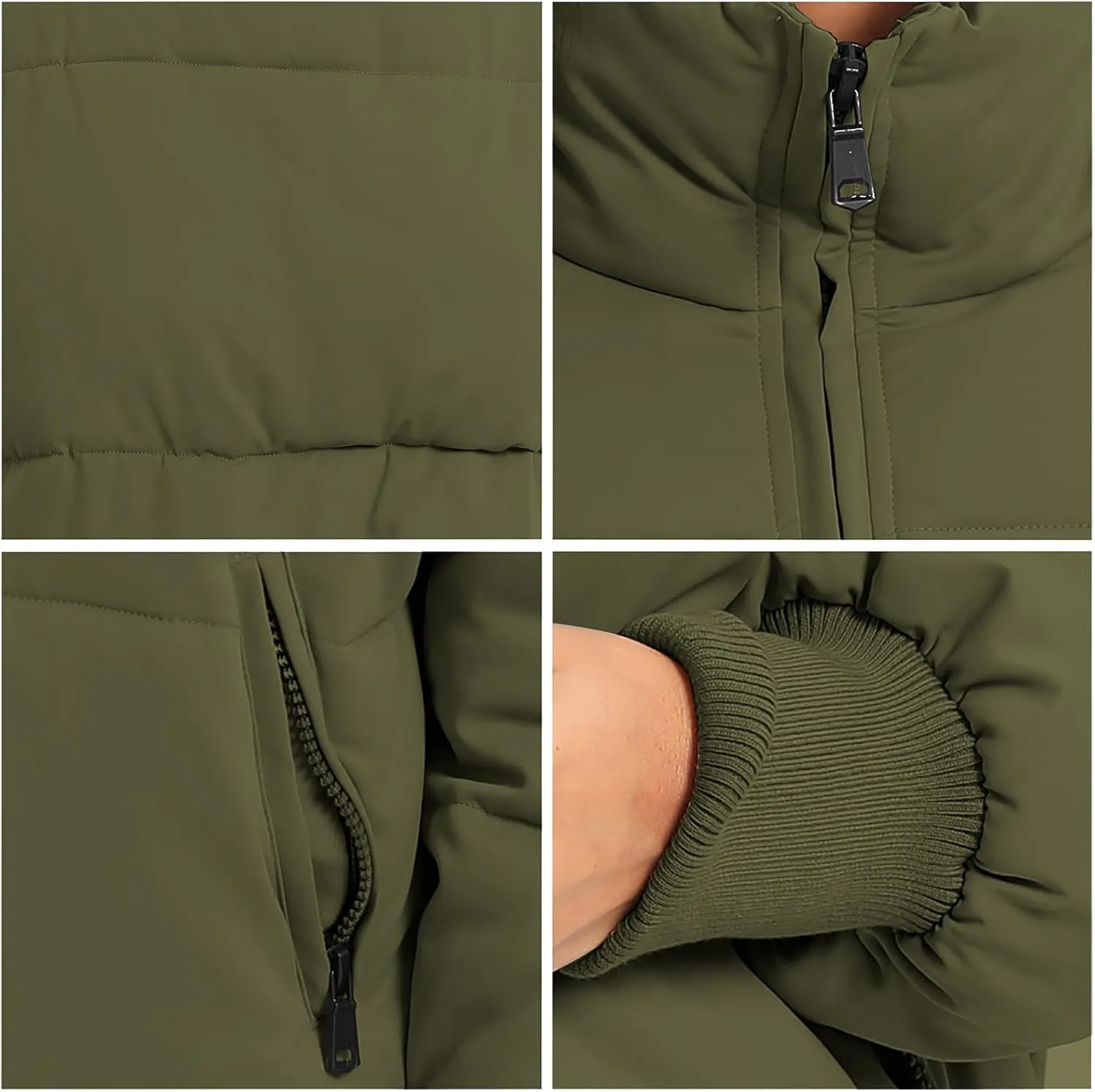 Womens Winter Baggy Zip Puffer jackets Short Down Jacket Coat