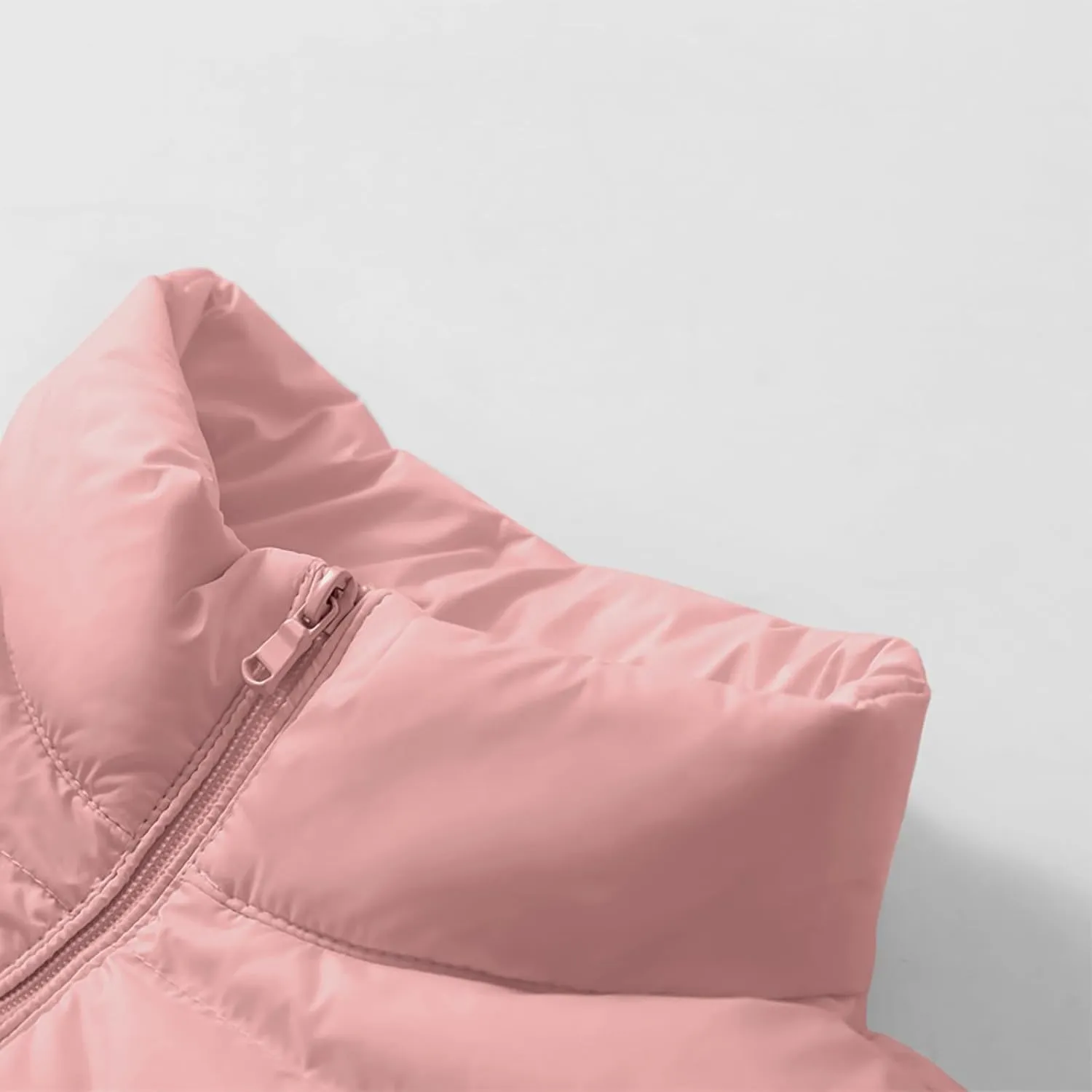 Women's Winter Coat Quilted Puffer Jacket Stand Collar Warm Down Coat Lightweight Zip Up Casual Cotton-Padded Clothes