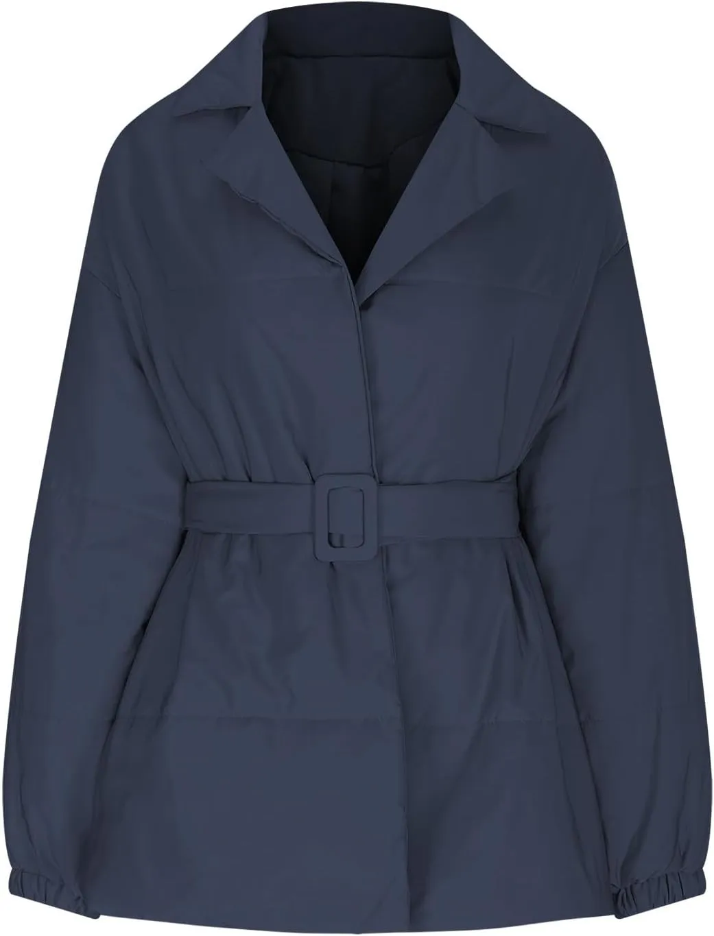 Womens Winter Coats Fashion Belted Puffer Jacket Lightweight Quilted Hooded Long Down Jacket Padded Parka Wrap Coats