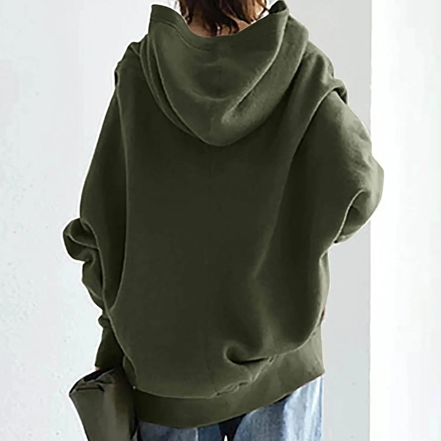 XUNRYAN Womens Hoodies Long Teen Girl Fall Fashion 2023 Jacket Oversized Sweatshirts Casual Clothes Zip Up Hoodie Pockets