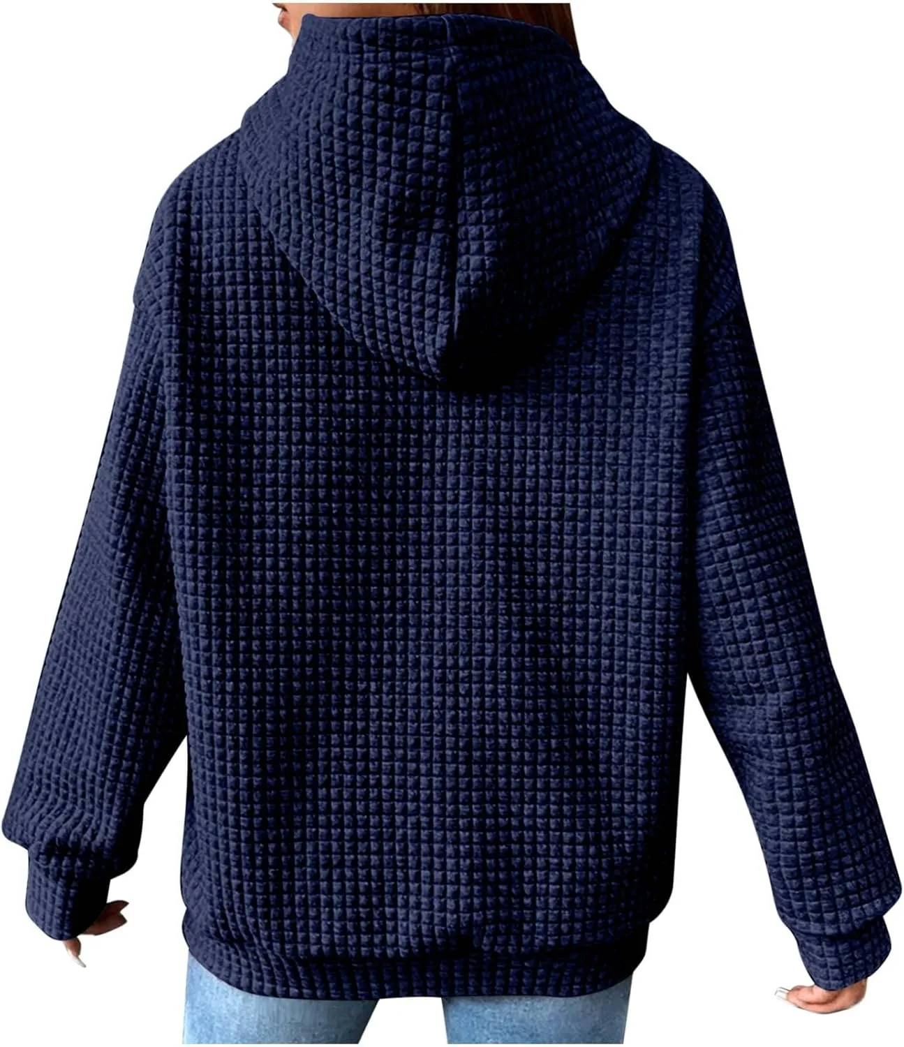 XUNRYAN Womens Waffleknit Shacket Jacket 2023 Fall Fashion Long Sleeve Casual Button Down Shirts Jackets Zip Up Hoodie Coat
