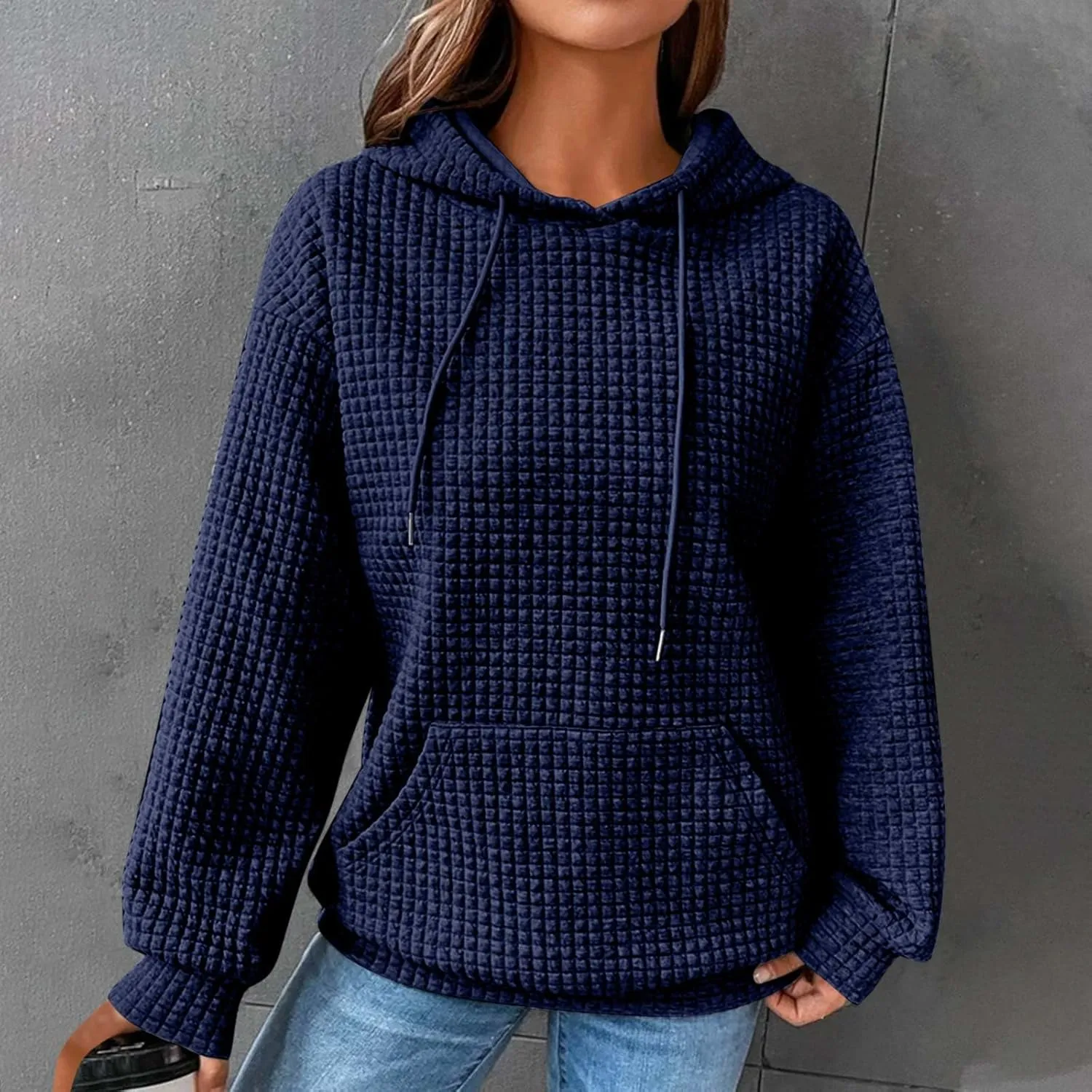 XUNRYAN Womens Waffleknit Shacket Jacket 2023 Fall Fashion Long Sleeve Casual Button Down Shirts Jackets Zip Up Hoodie Coat