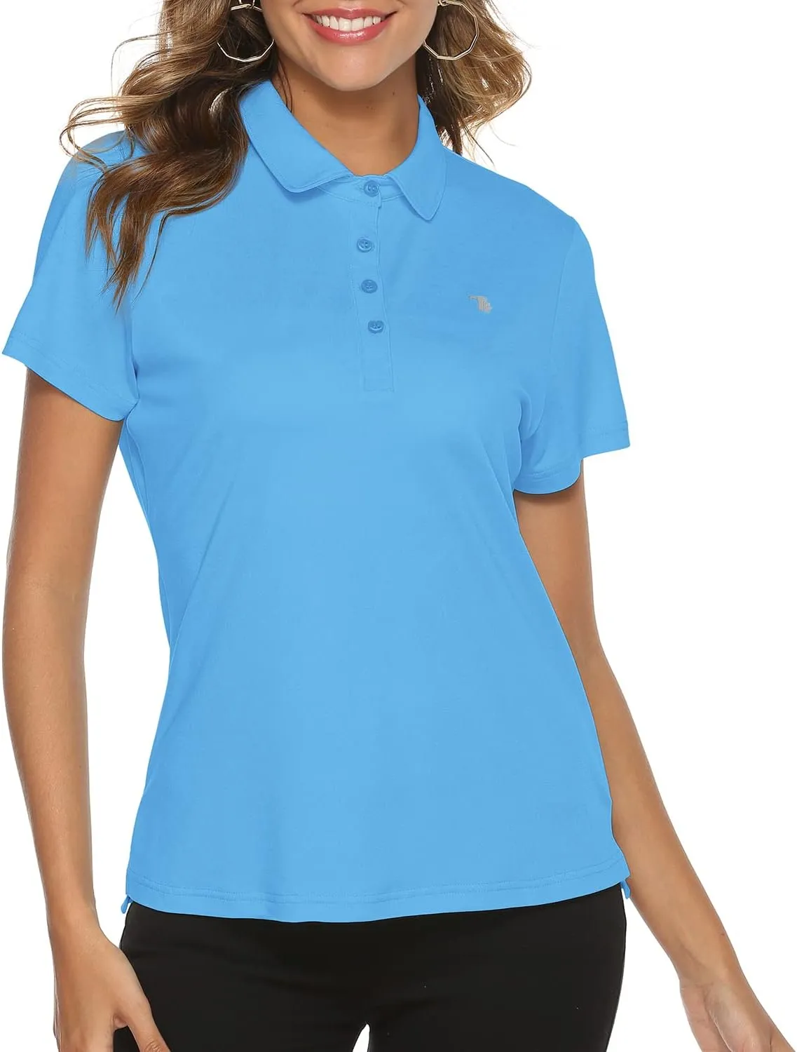 YSENTO Women Golf Shirts Clothes Dry Fit Short Sleeve Moisture Wicking Collared Polo Shirts Tops Apparel