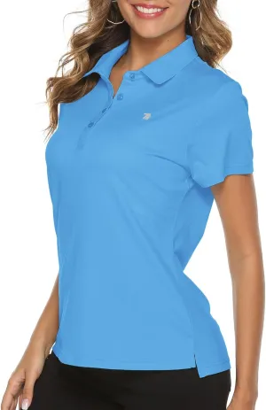 YSENTO Women Golf Shirts Clothes Dry Fit Short Sleeve Moisture Wicking Collared Polo Shirts Tops Apparel
