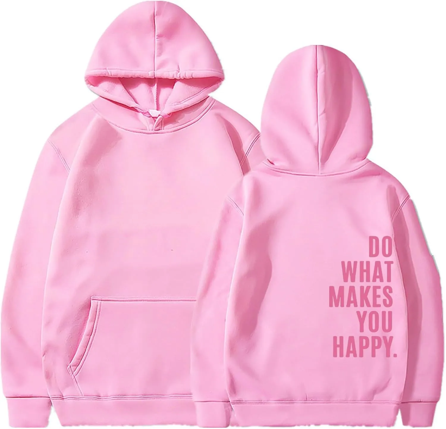 YUHGODO Women Oversized Hoodie Long Sleeve Letter Print Casual Drawstring Cute Preppy Pullover Sweatshirts for Teen Girls