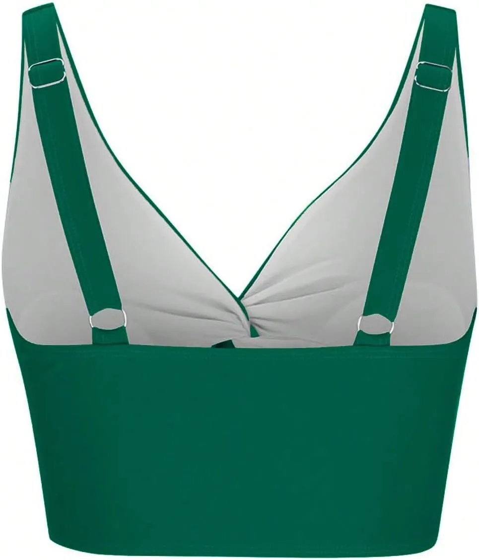 ZAFUL Bikini Tops for Women Twist Front Swimsuit Top Cut Out Bathing Suit Tops