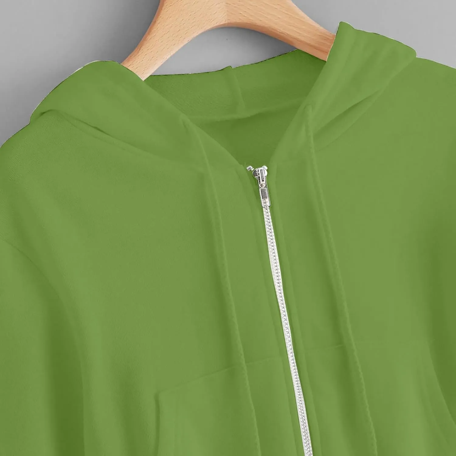 Zip up Hoodie Women Cropped Fashion Sweatshirt Drawstring Hoodies Casual Winter Jackets Long Sleeve Fall Tops 2024