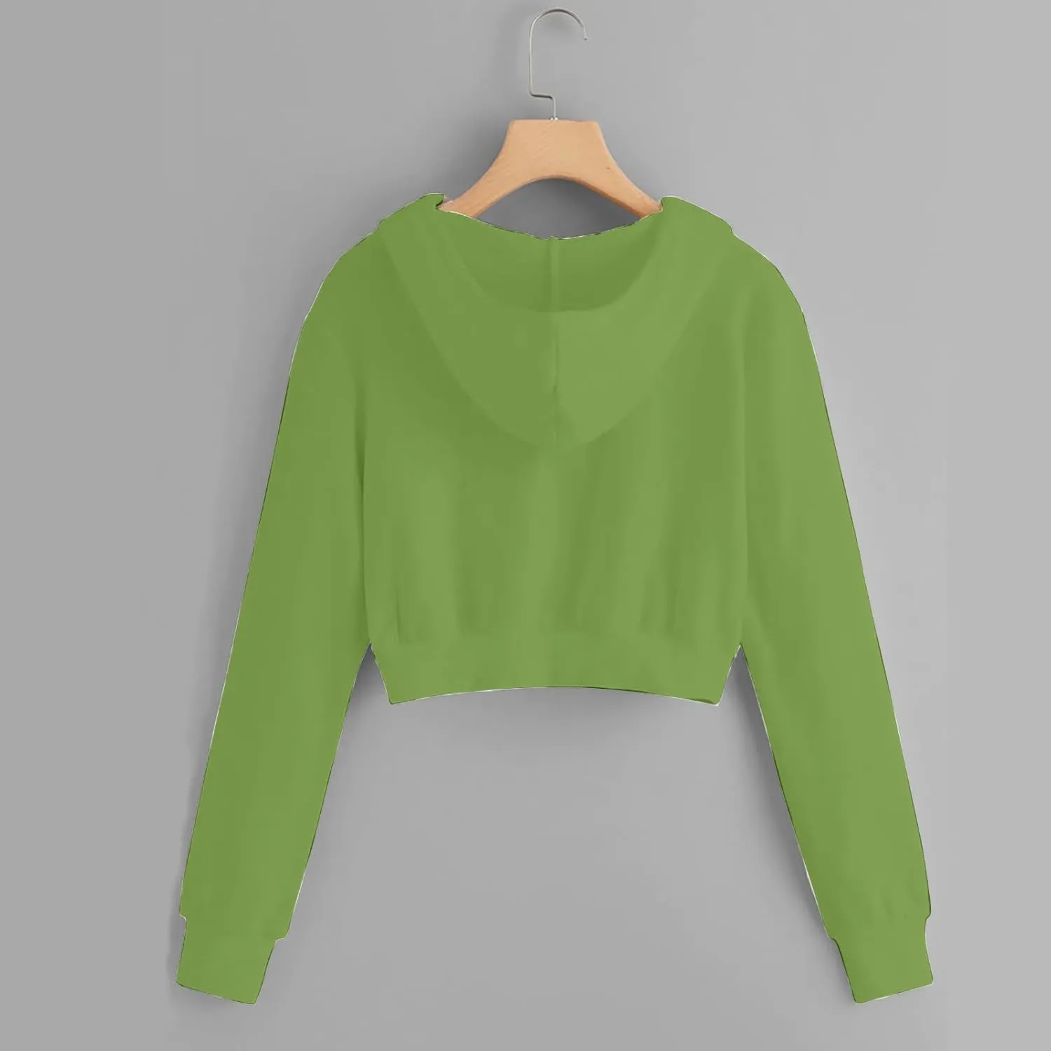 Zip up Hoodie Women Cropped Fashion Sweatshirt Drawstring Hoodies Casual Winter Jackets Long Sleeve Fall Tops 2024