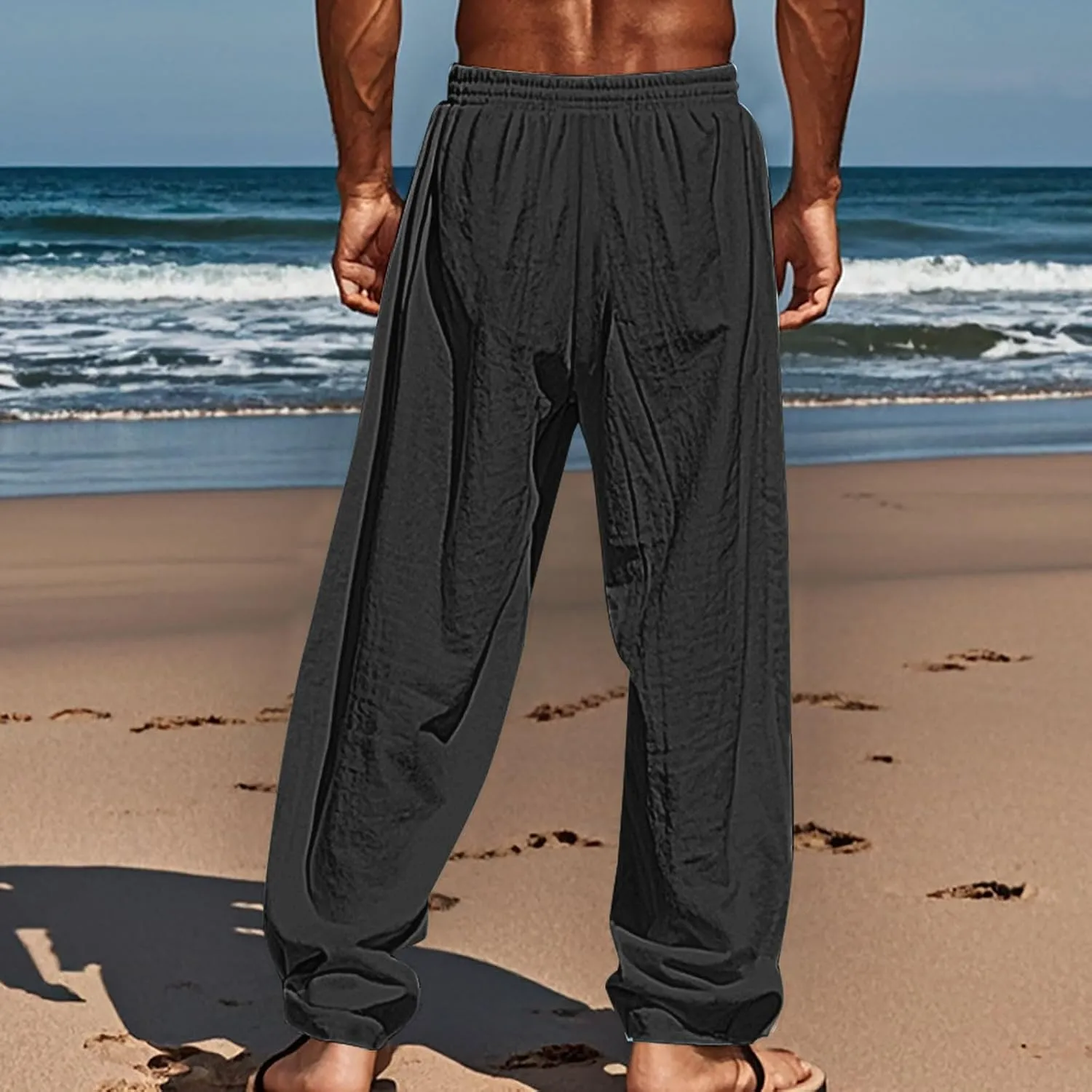 ZYXTIM Holiday Casual Trousers for Men Funny Pattern Hawaiian Sport Yoga Pant Fashion Lounge Summer Beach Bottoms with Pocket